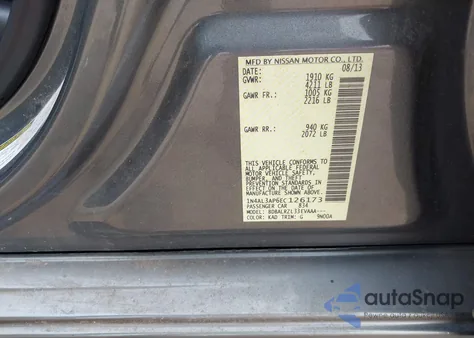 2014 Nissan Altima 2.5 S из США, поврежденный, VIN 1N4AL3AP6EC126173